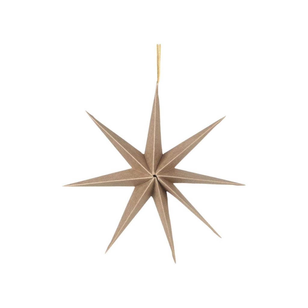 Broste Copenhagen Star Christbaumschmuck L natural brown 50cm