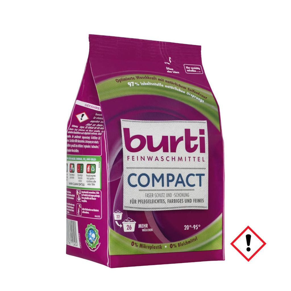 Burti Compact Fein Waschmittelpulver 26 Waschladungen Produktbild 
