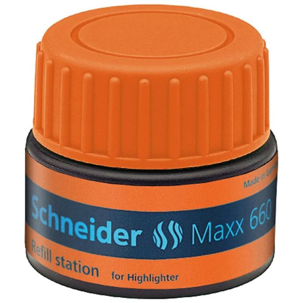 Recharge Schneider Maxx 660 orange 30ml : Encre fluo haute visibilité