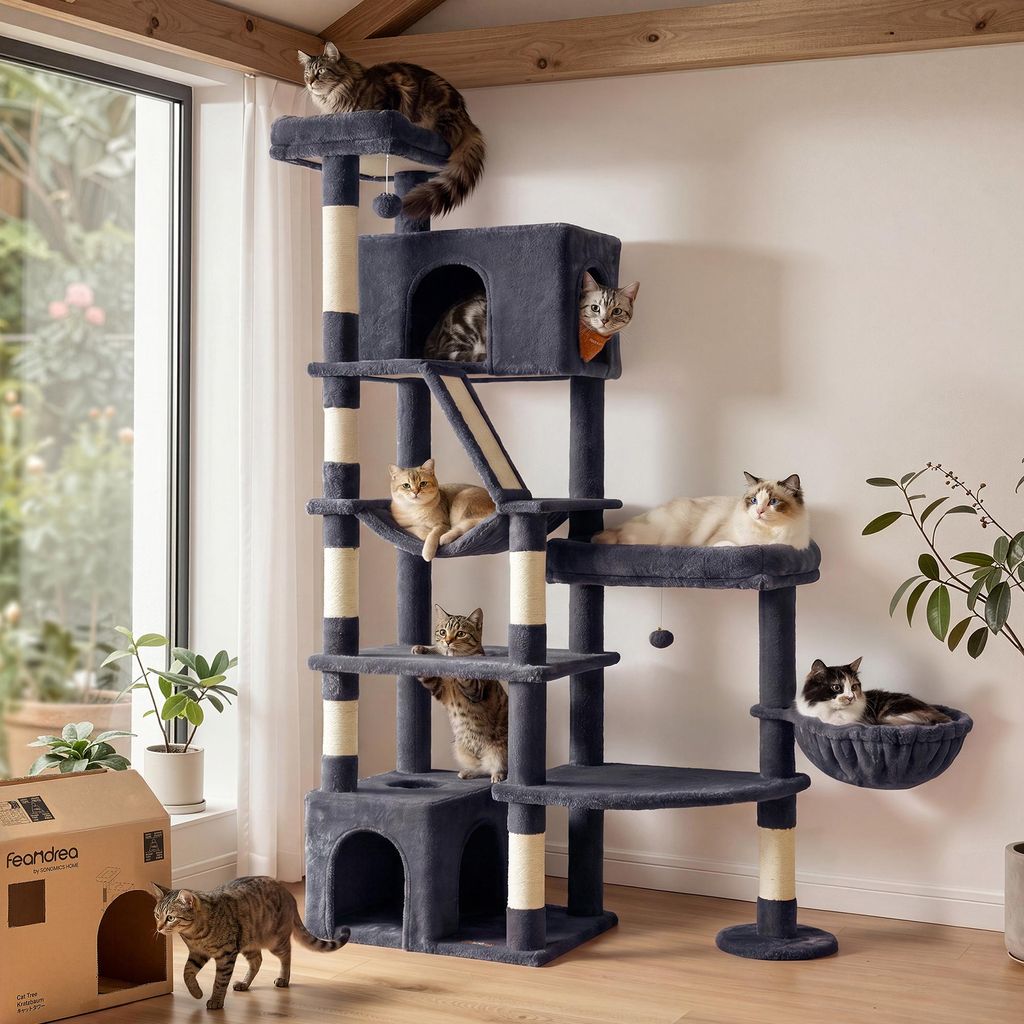 FEANDREA Kratzbaum für Große Katzen, Stabil mit 6 Produktbild 