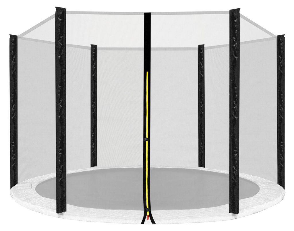 INLEA Outdoor Schutznetz für Trampolin PREMIUM Jump mit einem Gesamtdurchmesser von 305 cm für 6 Stangen - schwarz