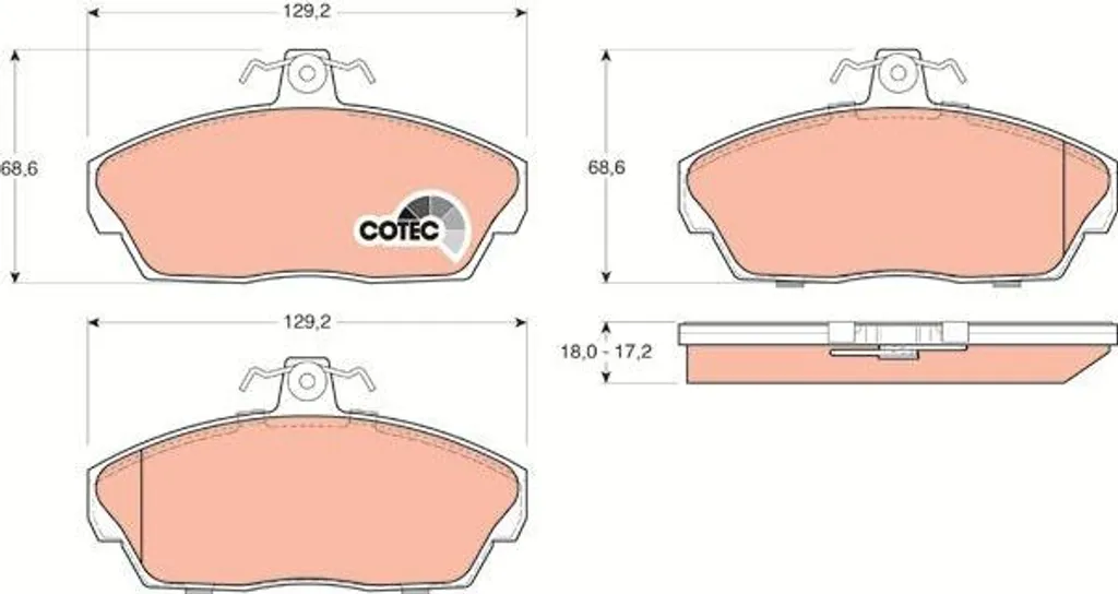 Plaquettes de frein avant pour Land Rover Freelander - TRW GDB1319 OE Standard