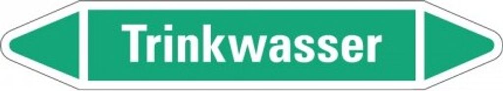 Dreifke Aufkleber I RKZ-Etikett Trinkwasser, grün/weiß, für Ø 15-25mm, 96x17...