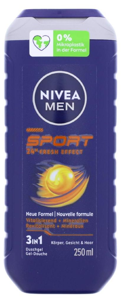 NIVEA MEN Sport 250ml Pflegedusche 3in1 Duschgel für Männer
