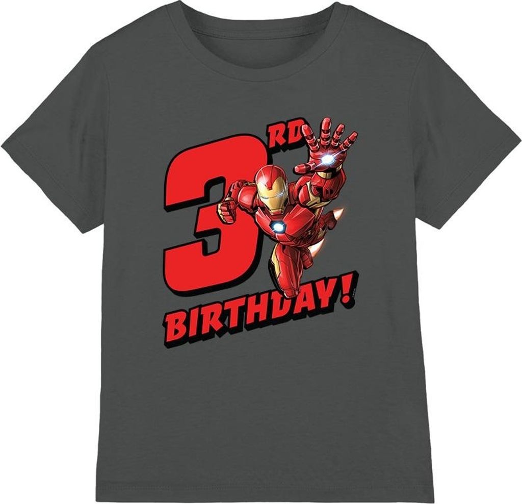 Iron Man - T-Shirt für Kinder - 3 Geburtstag TV3777 (116) (Holzkohle)