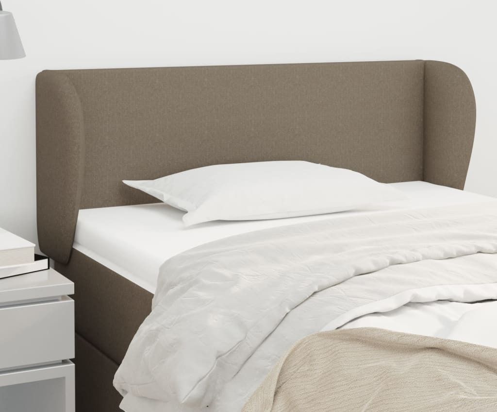 "Rabatt" Bettkopfteil modern - Kopfteil für Bett - mit Ohren Taupe 93x23x78/88 cm Stoff - Kopfteile CC4037