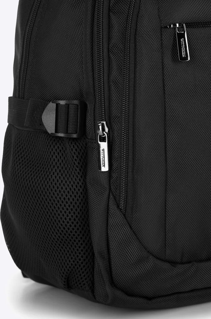 Sac à dos PC 15,6 pouces noir en polyester résistant avec rangements - 3