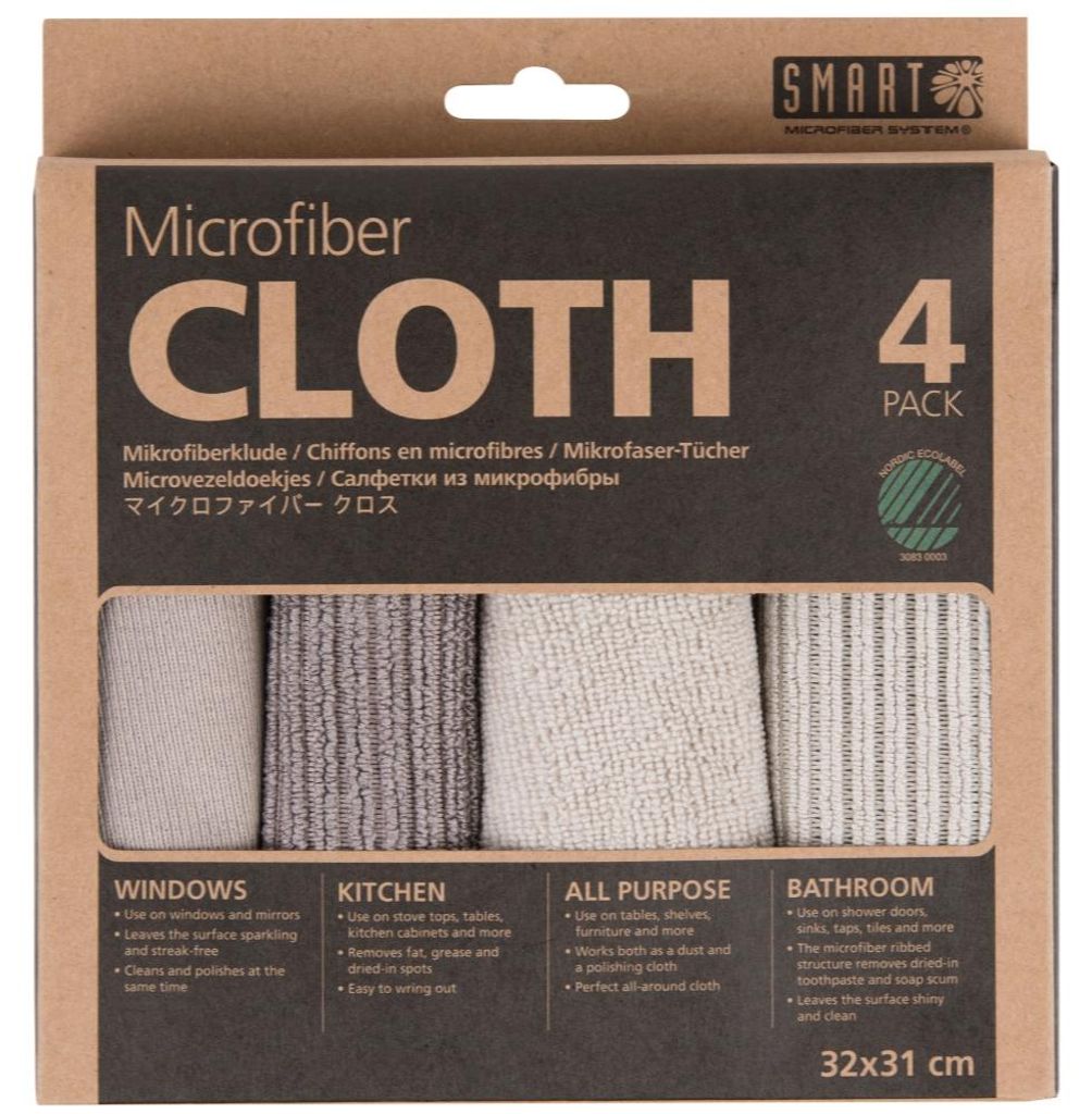 Smart Microvezel Schoonmaakdoekjes Grijs/Beige (4 stuks) Productafbeelding 