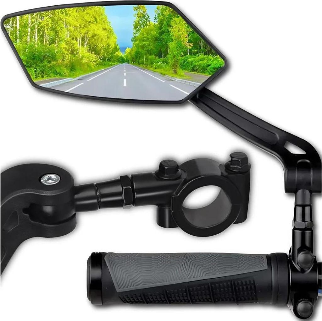 EDIBAZZAR | Fahrrad-Rückspiegel, 360° drehbarer Spiegel für Fahrräder, 2er-Set