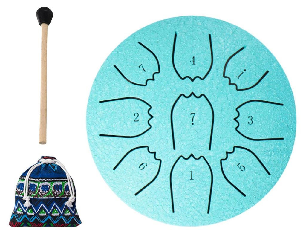 Stahltrommel 4/6 Zoll, 8/9 Töne, Regentrommel für den Garten, Klangheilungs-Musikinstrumente für Erwachsene und Kinder, Mini-Handpan-Trommeln f...