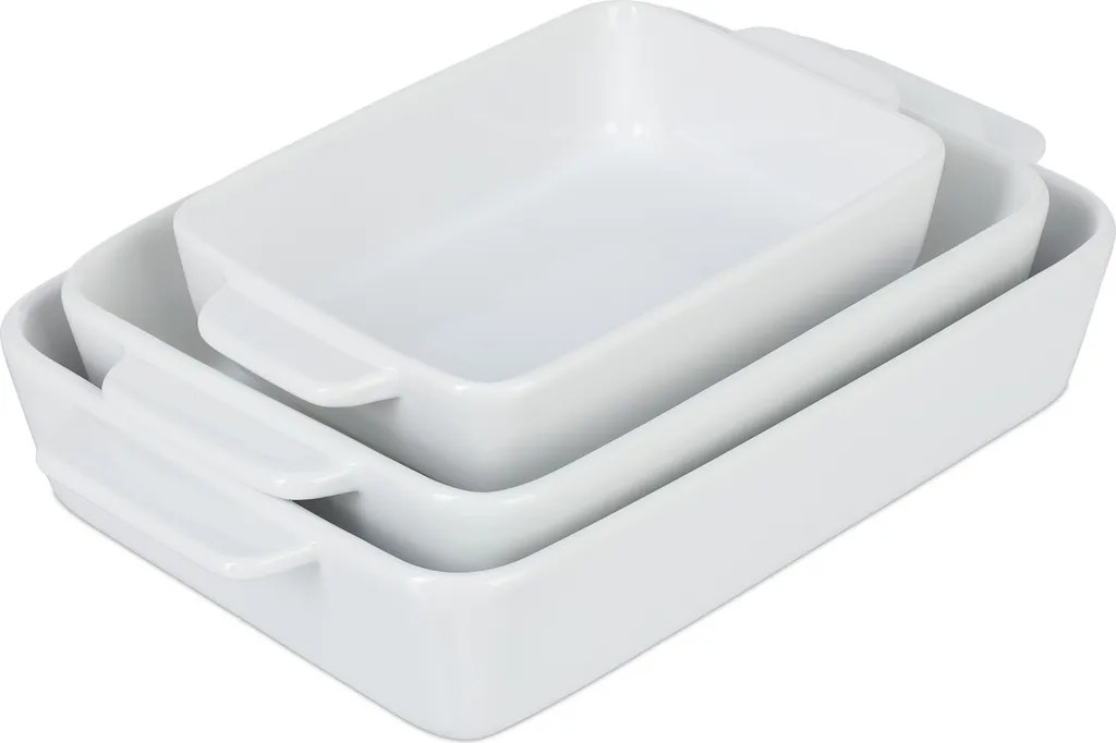 Relaxdays Set 3 Casseruole in Ceramica per Forno e Lasagne | Shop Cucina