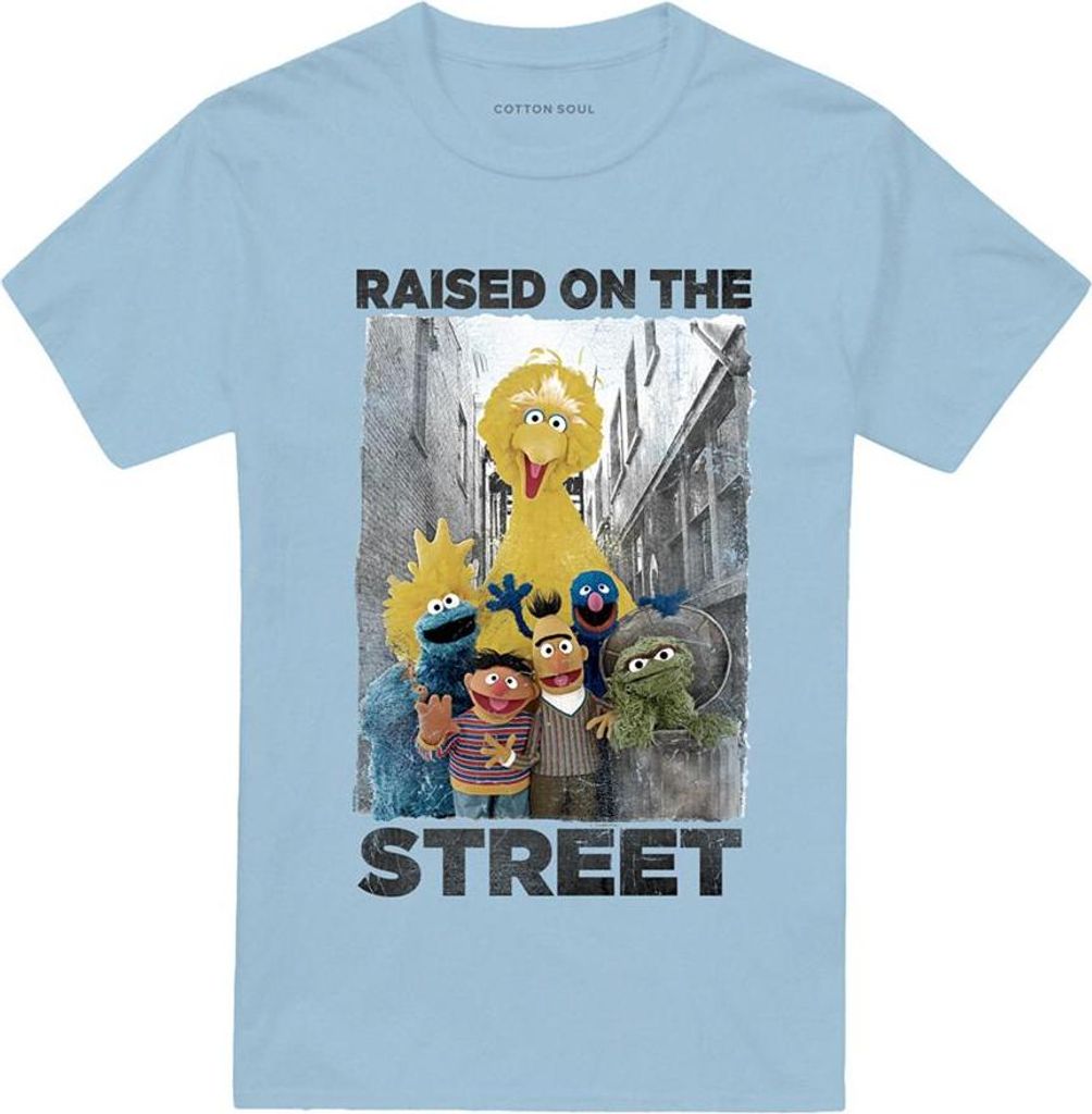 Sesame Street - "Raised On The Streets" T-Shirt für Herren/Damen Uni TV21259 (XXL) (Hellblau)