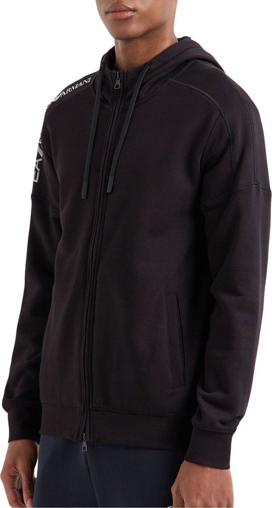 EA7 Logo Series Hooded Baumwolle Sweatjacke Herren Produktbild 
