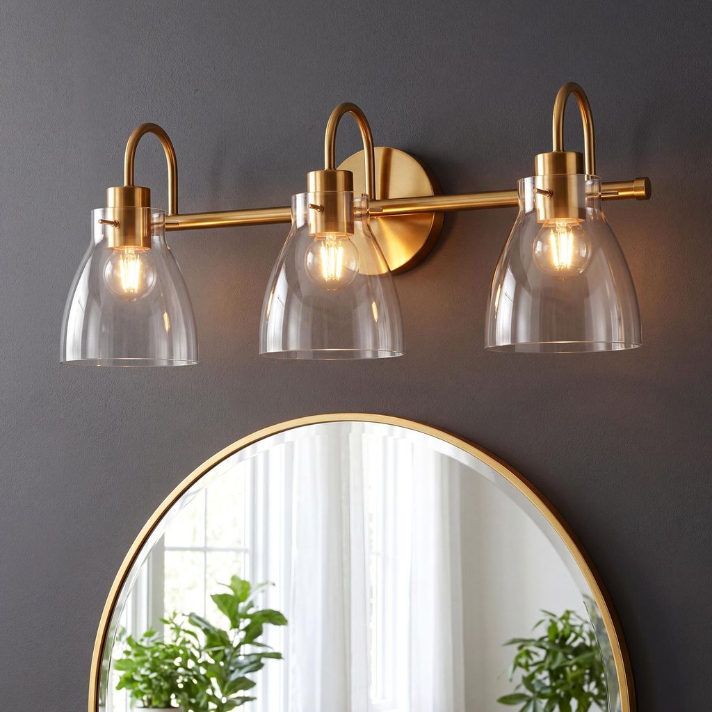 Lampada da parete a 3 luci, con diffusore in vetro Immagine del prodotto 