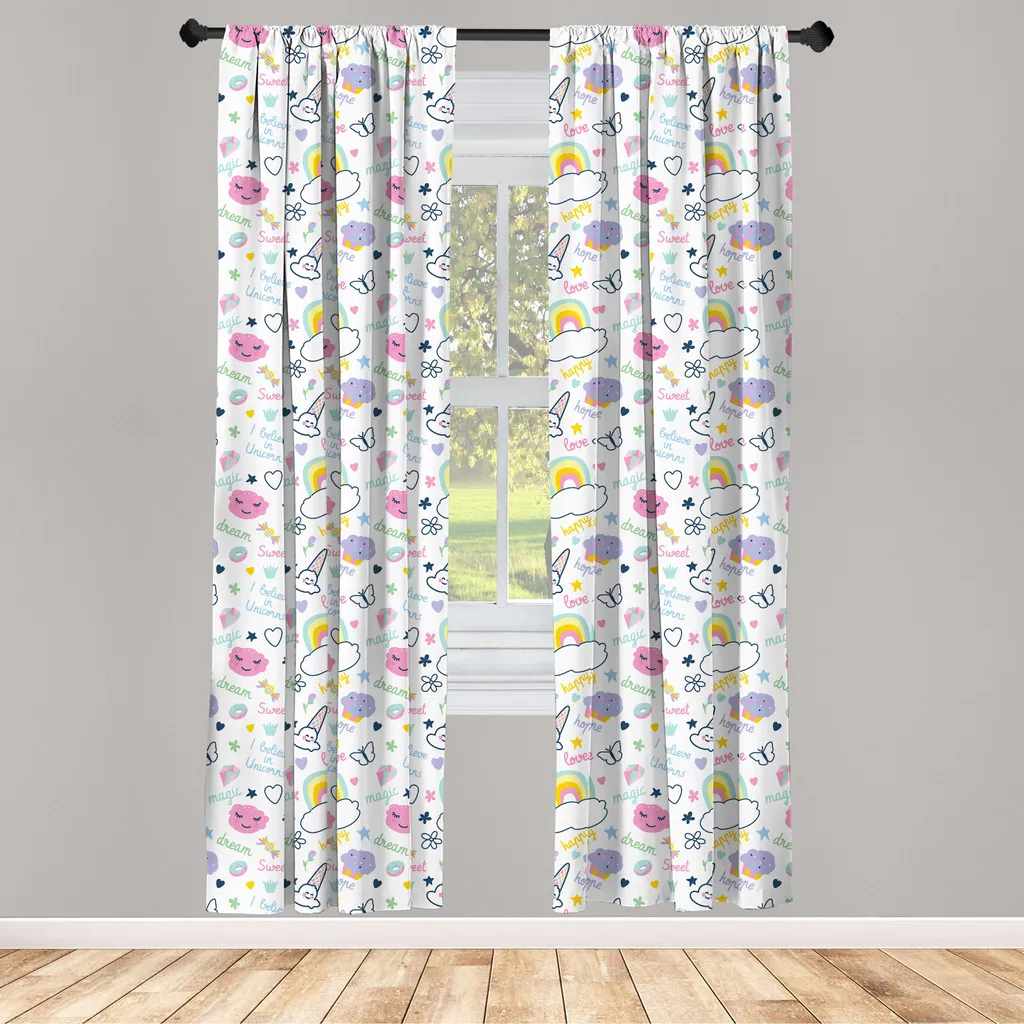 Tende Arredo Kids ABAKUHAUS Magia e Unicorni Set 2 Pannelli 75x175 - 2