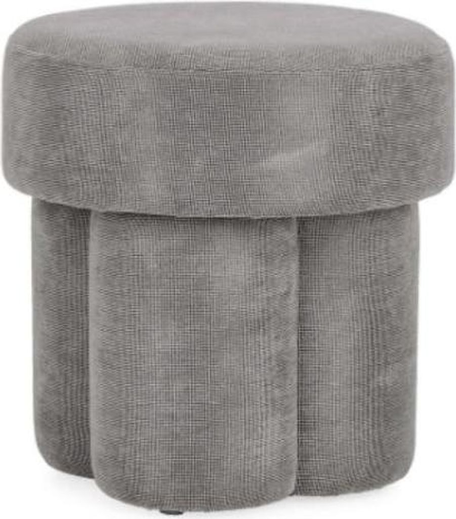 Pouf Glenda 42 x 43 x 42 cm MDF Polyester Grau