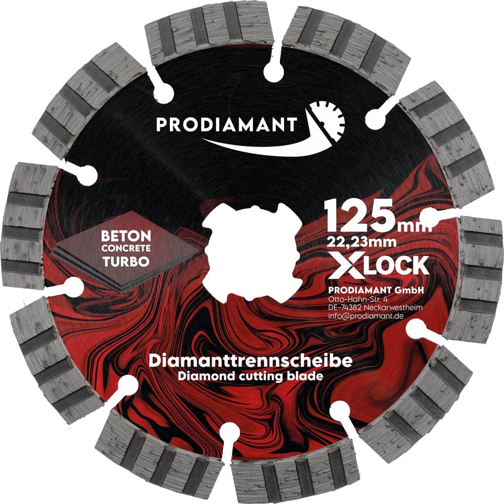PRODIAMANT X-LOCK Turbo Diamanttrennscheibe 125mm Beton universal