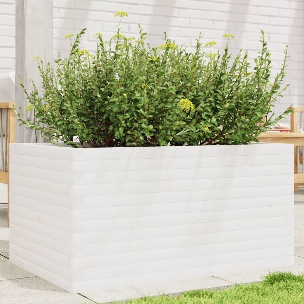 Maison Exclusive - Pflanzkübel Weiß 90x60x45,5 cm Massivholz Kiefer