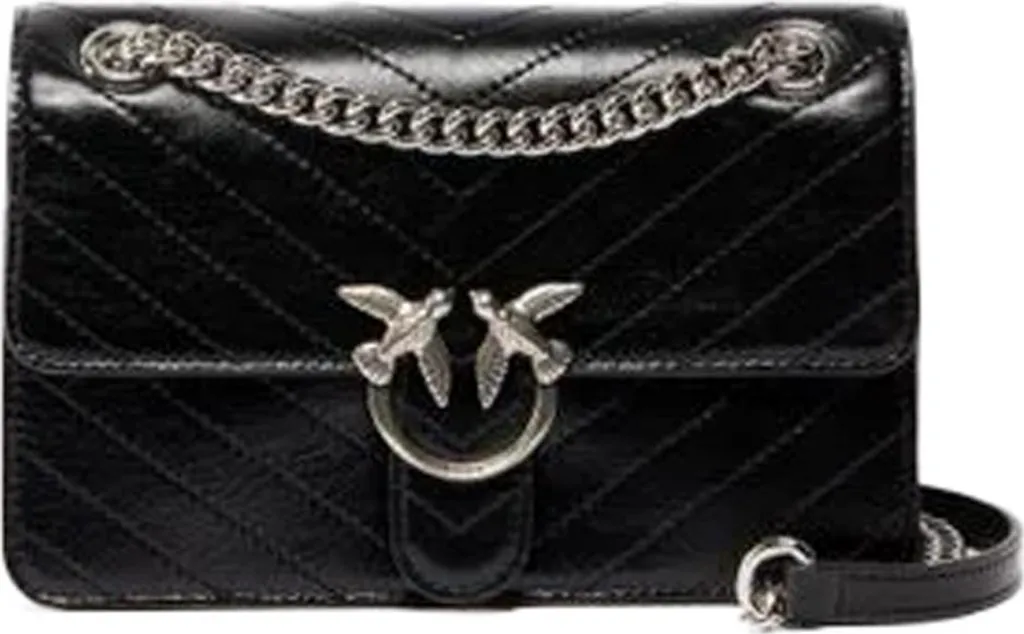 Petit Sac à Main Noir Pinko Love One Light Classic pour Soirée et Ville