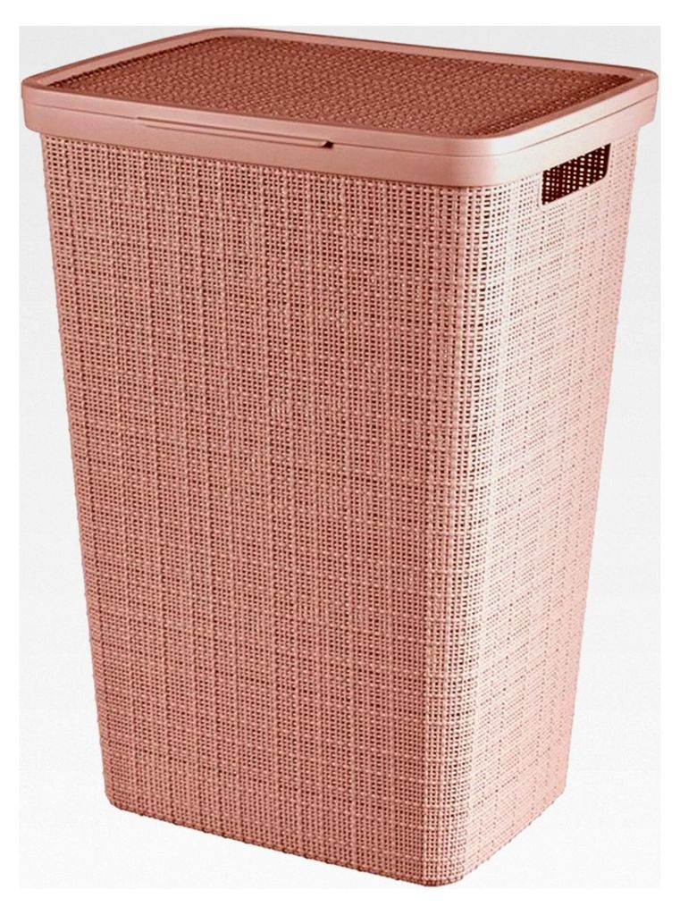 Jute Wäschekorb, Motiv Dawn, 58 l, 43 x 34 x 58,2 cm, Rosa