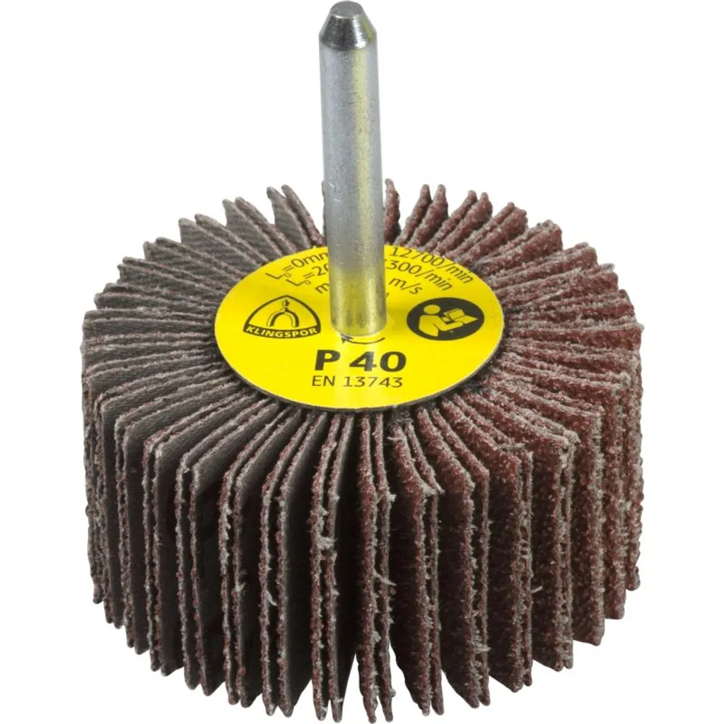 Meule sur tige à lamelles Ø30 mm Grain 40 Corindon pour Métal et Bois