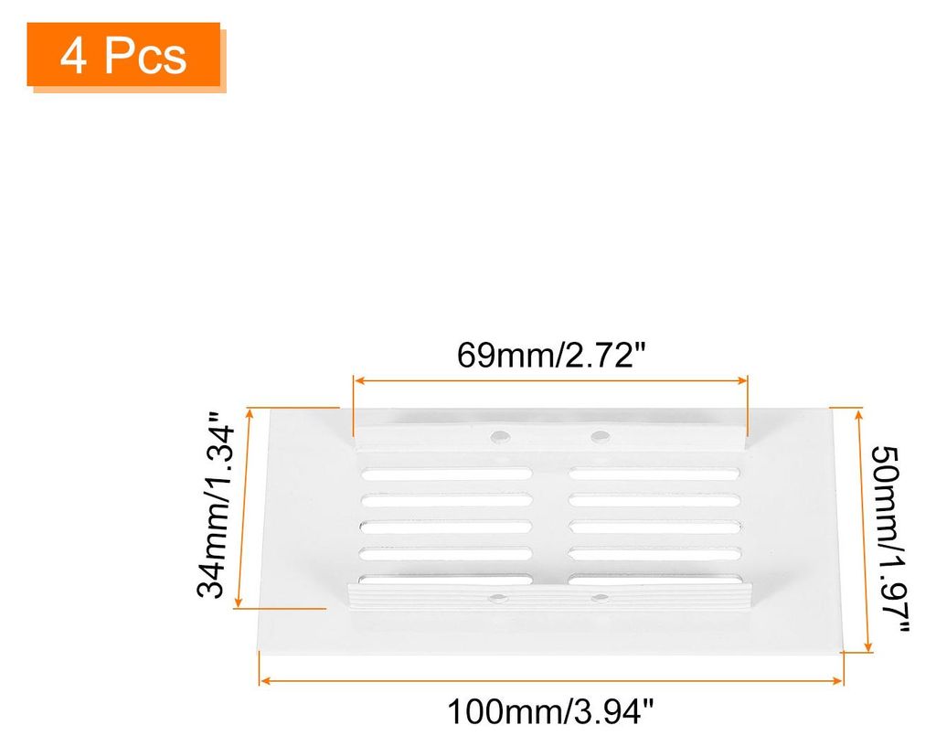 4 Stš¹ck Lš¹ftungsgitter 100 x 50mm - Ventilation Gitter Aluminiumlegierung Luft Rš¹cklauf Ventilabdeckung, Rechteckige Lš¹ftungsgitter fš...