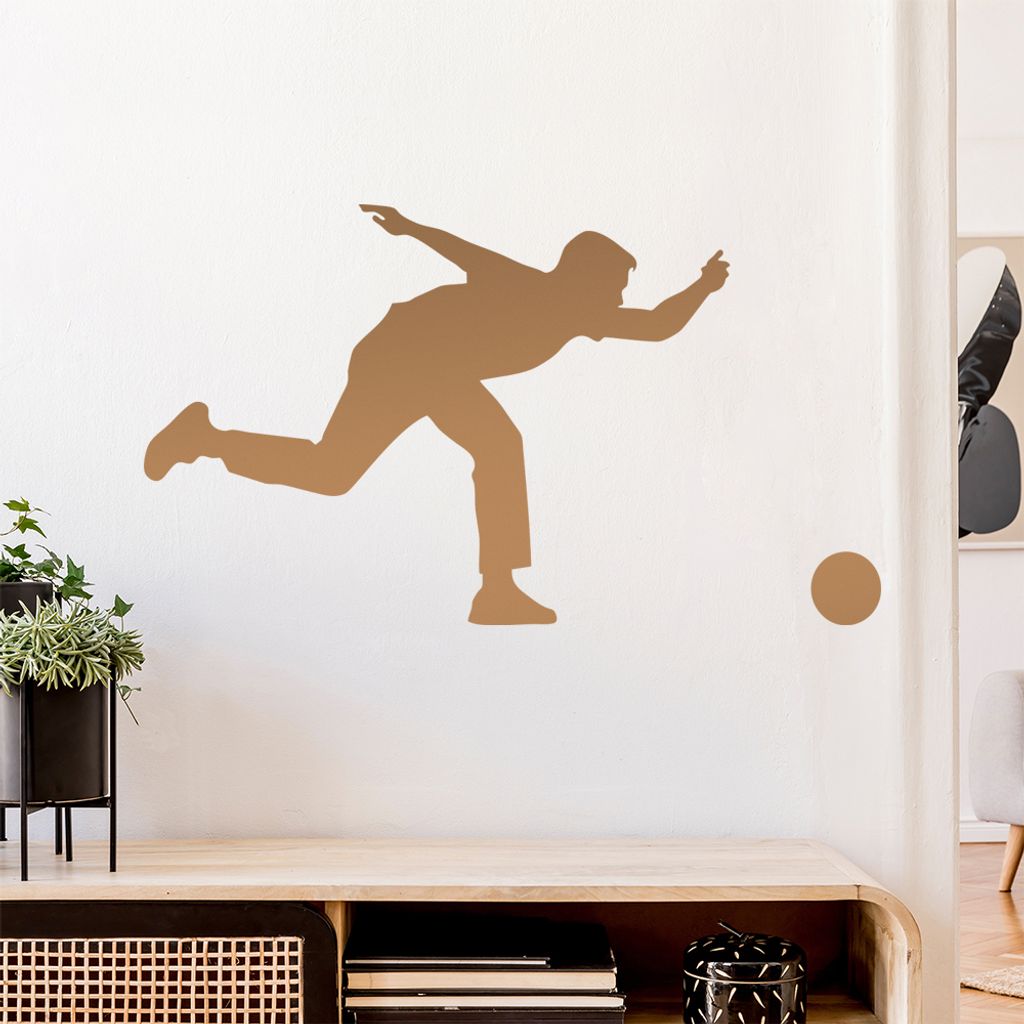 Bowling Kegeln Figur Spieler Wandtattoo Wandaufkleber Wall Sticker - Dekoration, Küche, Wohnzimmer, Schlafzimmer, Badezimmer