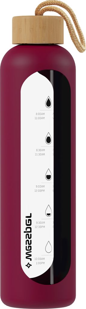 Silikonhülle Für Die Wessper Activemax 1L Glasflasche – Bordeauxrot | Silikonhülle Für Eine Glasflasche