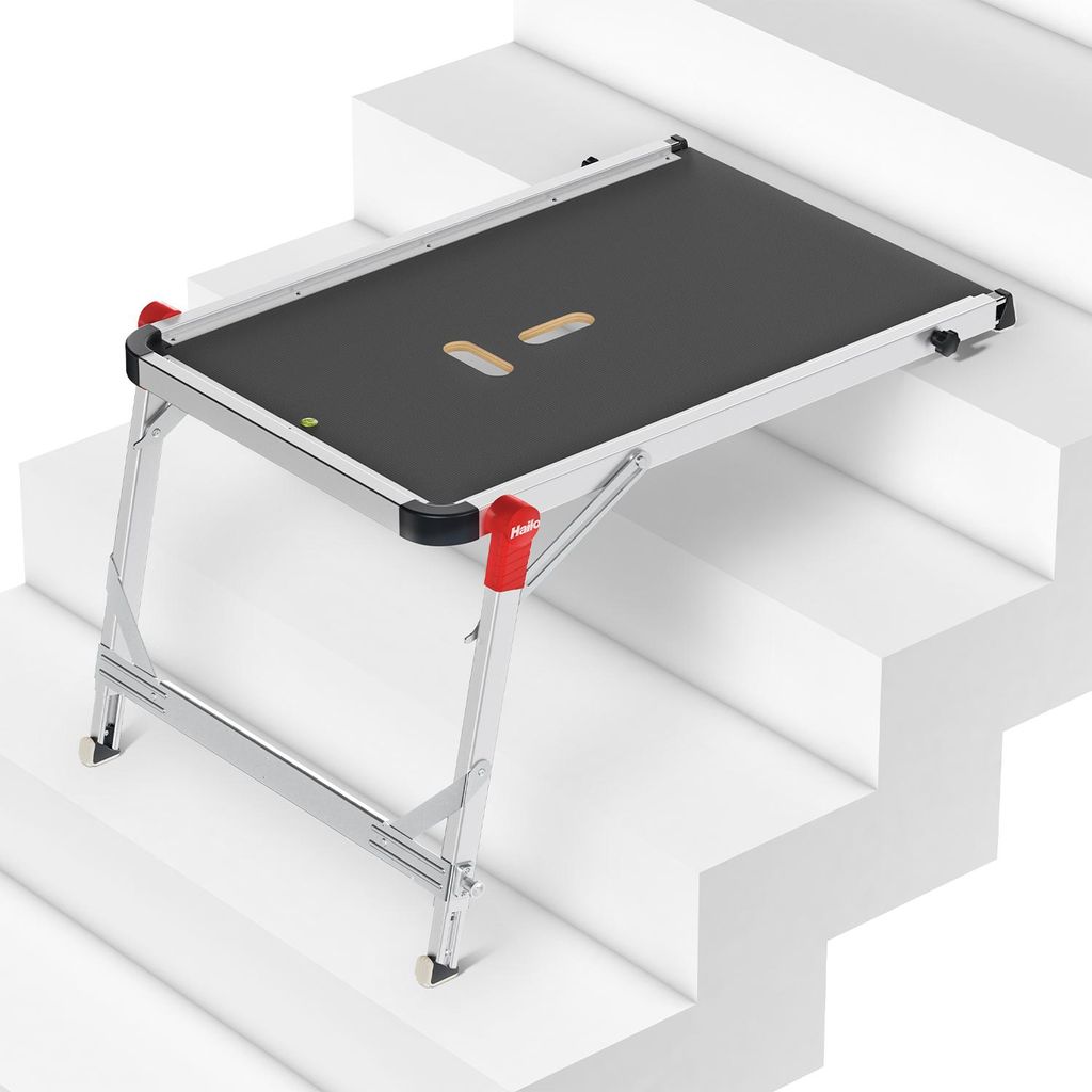 A platform for working on stairs.
