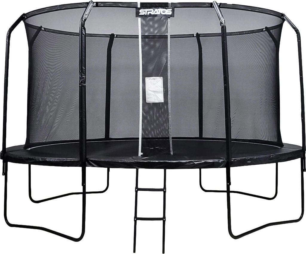 Stratos Trampolin 427cm mit Sicherheitsnetz, Premium Black Line