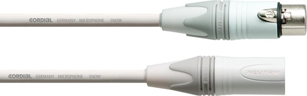 Cordial XLR/XLR, 5 m, XLR (3-pin), Männlich, XLR (3-pin), Weiblich, 5 m, Weiß