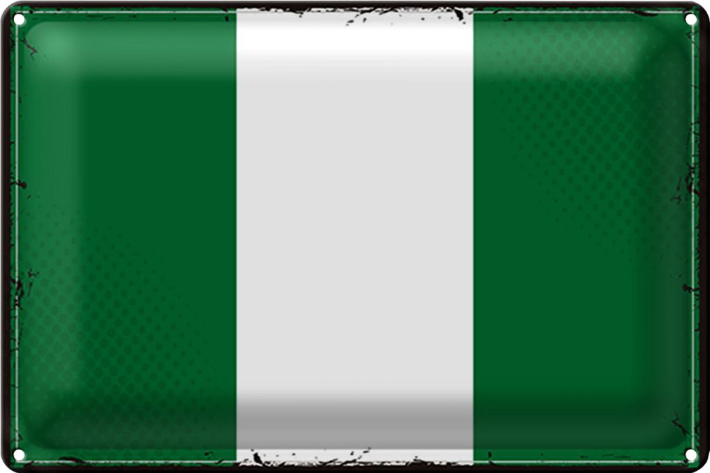 Blechschild Flagge Nigeria 40x30cm Retro Flag of Nigeria