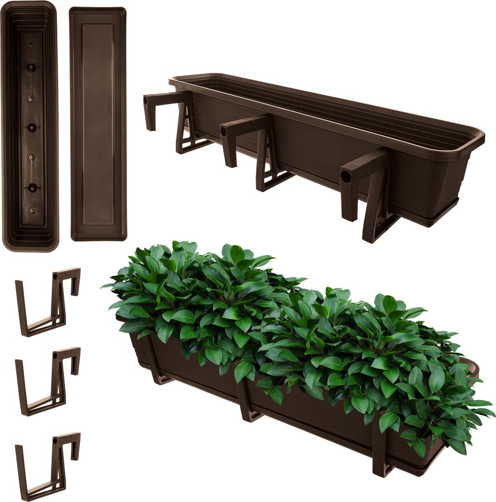 KADAX Balkonkasten Blumentopf Blumentopf 80cm Halterungen Produktbild 
