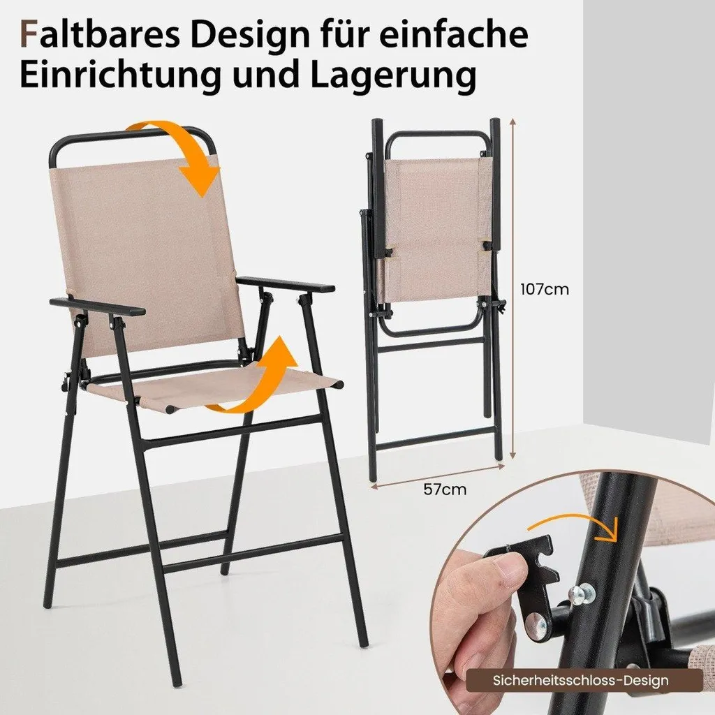 Petit ensemble repas extérieur beige pour balcon avec table et chaises