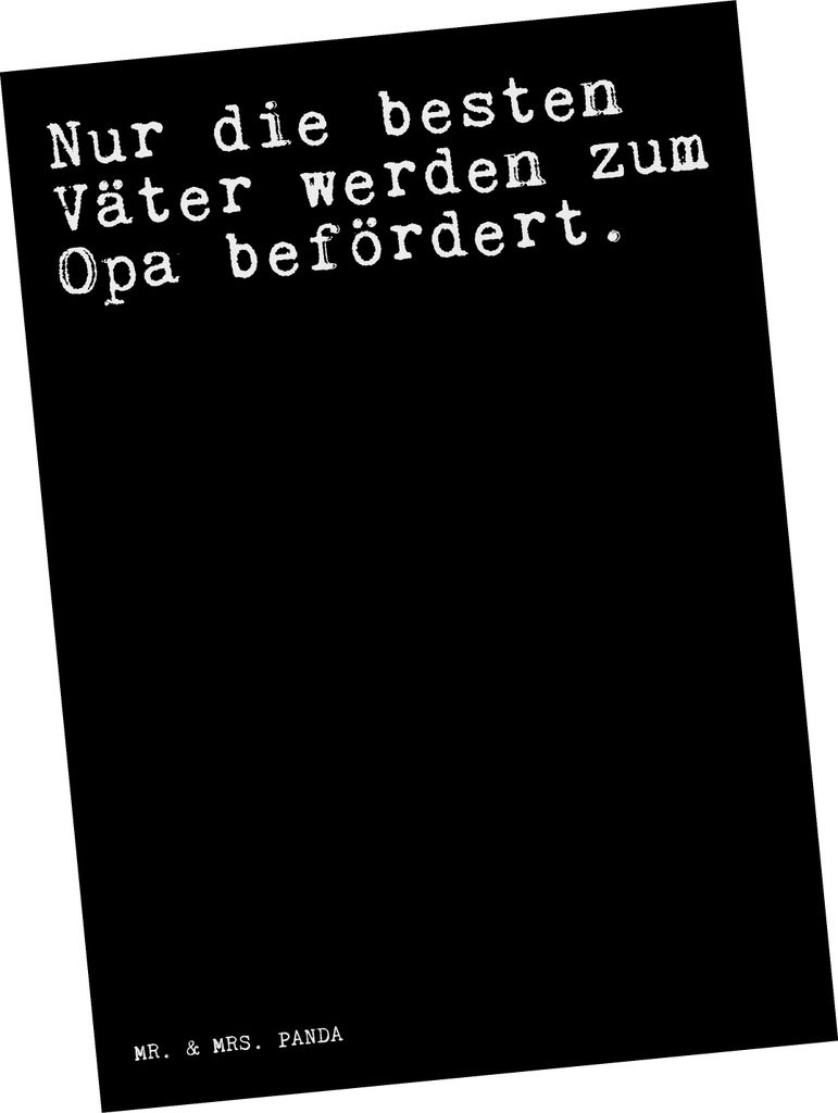 Mr. & Mrs. Panda Postkarte Nur die besten Väter... - Schwarz - Geschenk, Ansichtskarten, Grußkarte, Ansichtskarte, Sprüche, Postkarten, Vater, P...