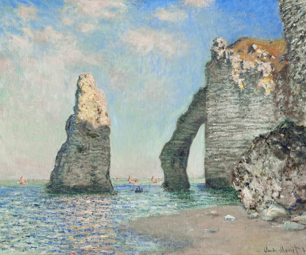 Poster 60x50cm Die Klippen von Étretat, Monet Vintage für das Wohnzimmer
