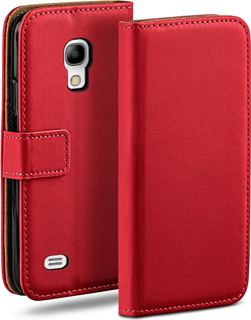 moex Book Case kompatibel mit Samsung Galaxy S4 - Hülle 360 Grad klappbar, Rot