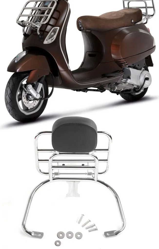 Support de transport arrière pour scooter Vespa GTS et GTV 300 noir mat