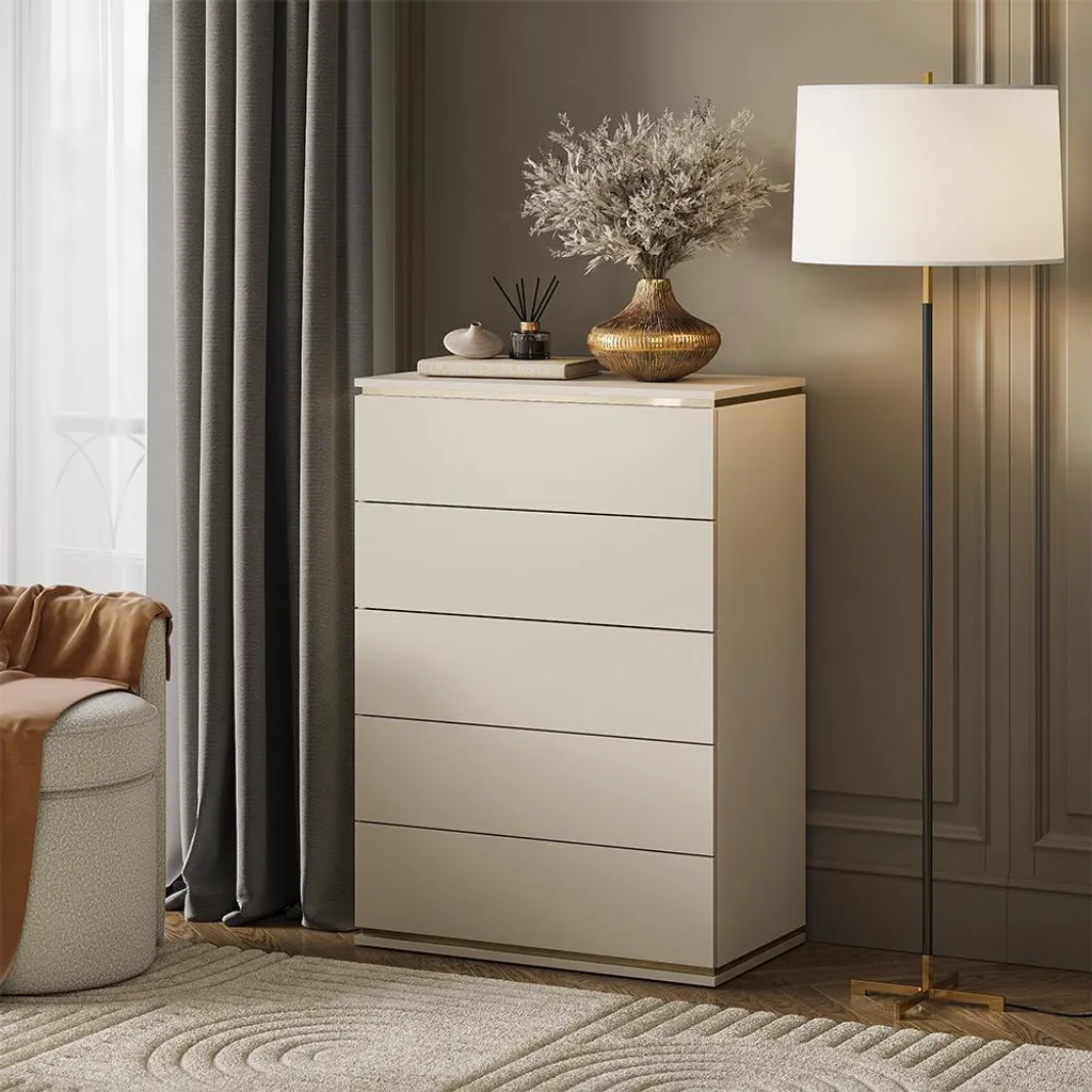 Commode de chambre Vicco Linette 5 tiroirs : rangez tout avec élégance