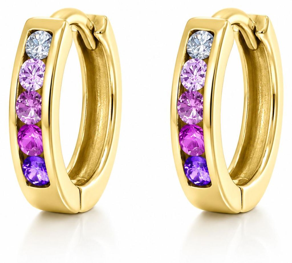 Ohrringe Creolen 925 Silber gold Zirkonia Damen Mädchen Kinder echt Schmuck