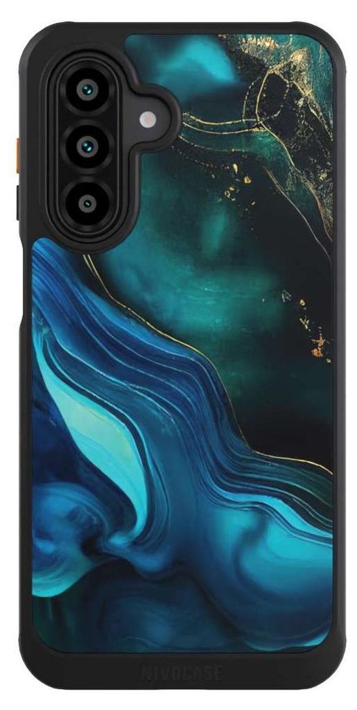 NIVOCASE Hülle für Samsung Galaxy A17 5G Handyhülle NIVOcore Case Schwarz Art Farbverlauf Marmor