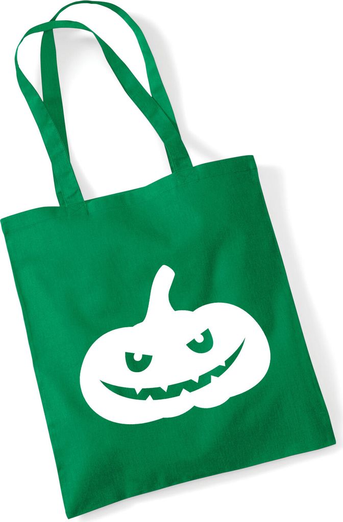 Huuraa Jutebeutel Halloween Kürbis Pumpkin 10 Liter Kelly Green Baumwolle Tasche Geschenkidee
