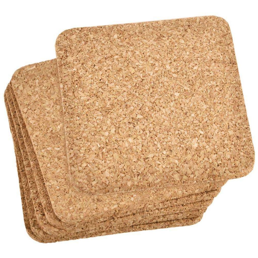 ORION Korkuntersetzer Topfuntersetzer aus Kork 6 Stück 9,5x9,5 cm