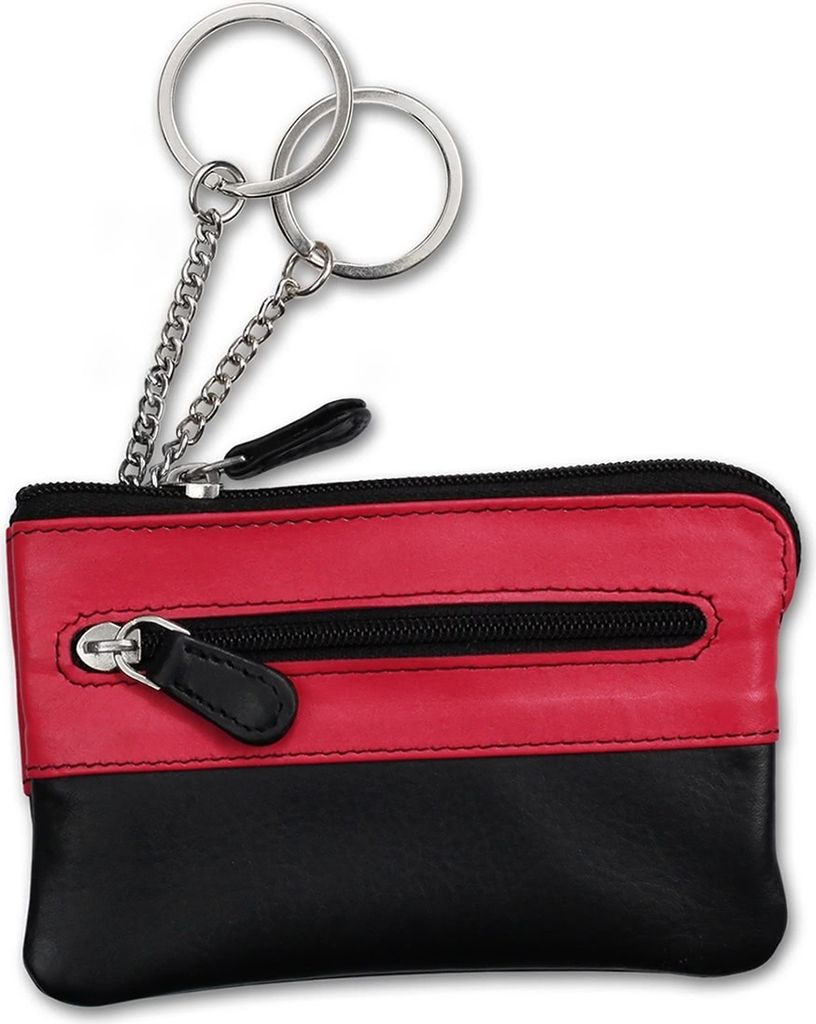 Schlüsseltasche schwarz pink DrachenLeder Etui Mini Leder Produktbild 