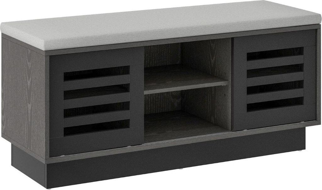 2 in 1 Sitzbank & Schuhregal mit 6 Fächer & 3 Verstellbaren Ablagen 99,5 x 34,5 x 46 cm Grau