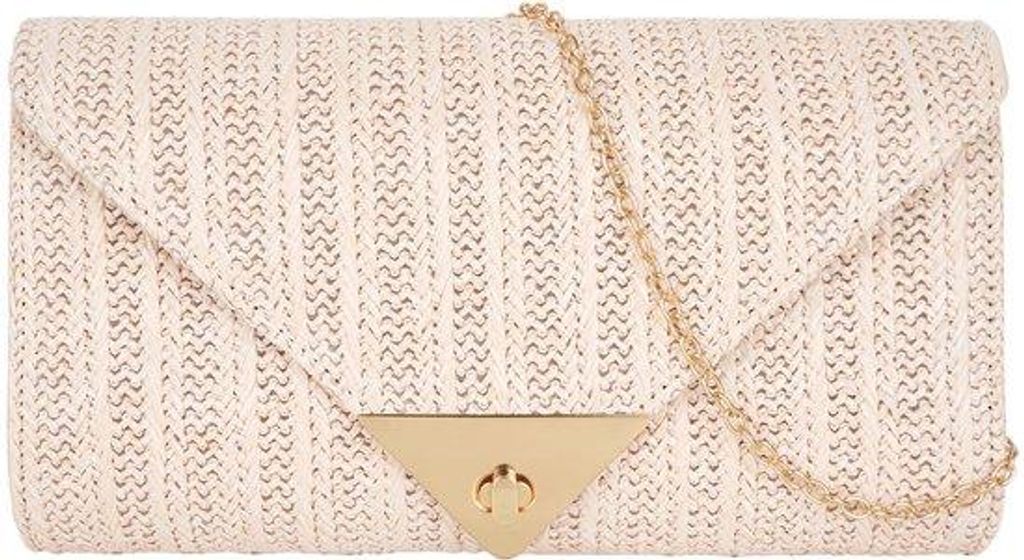 Beige Raffia-Beutel-Handtasche mit Strandstile