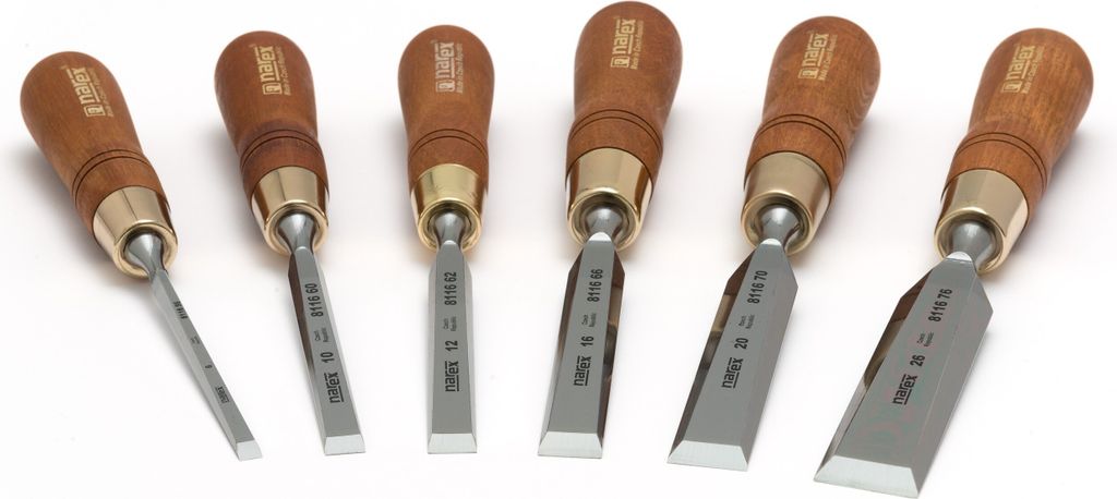 Narex Stechbeitel set Premium poliert, in Holzkiste, 6teilig 853250