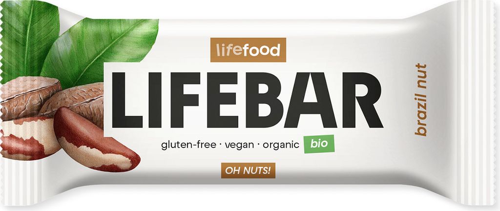 Dattel-Nuss-Riegel mit Paranüssen, roh, ohne Zuckerzusatz, glutenfrei, , 40 g – LIFEFOOD