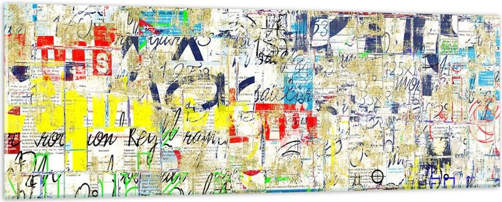 Bilder auf glas - Straße Graffiti Wand Wandmalerei - 90x30cm - Glasbilder - Wandbilder - Kunstdruck - zum Aufhängen bereit - Wanddekoration aus G...