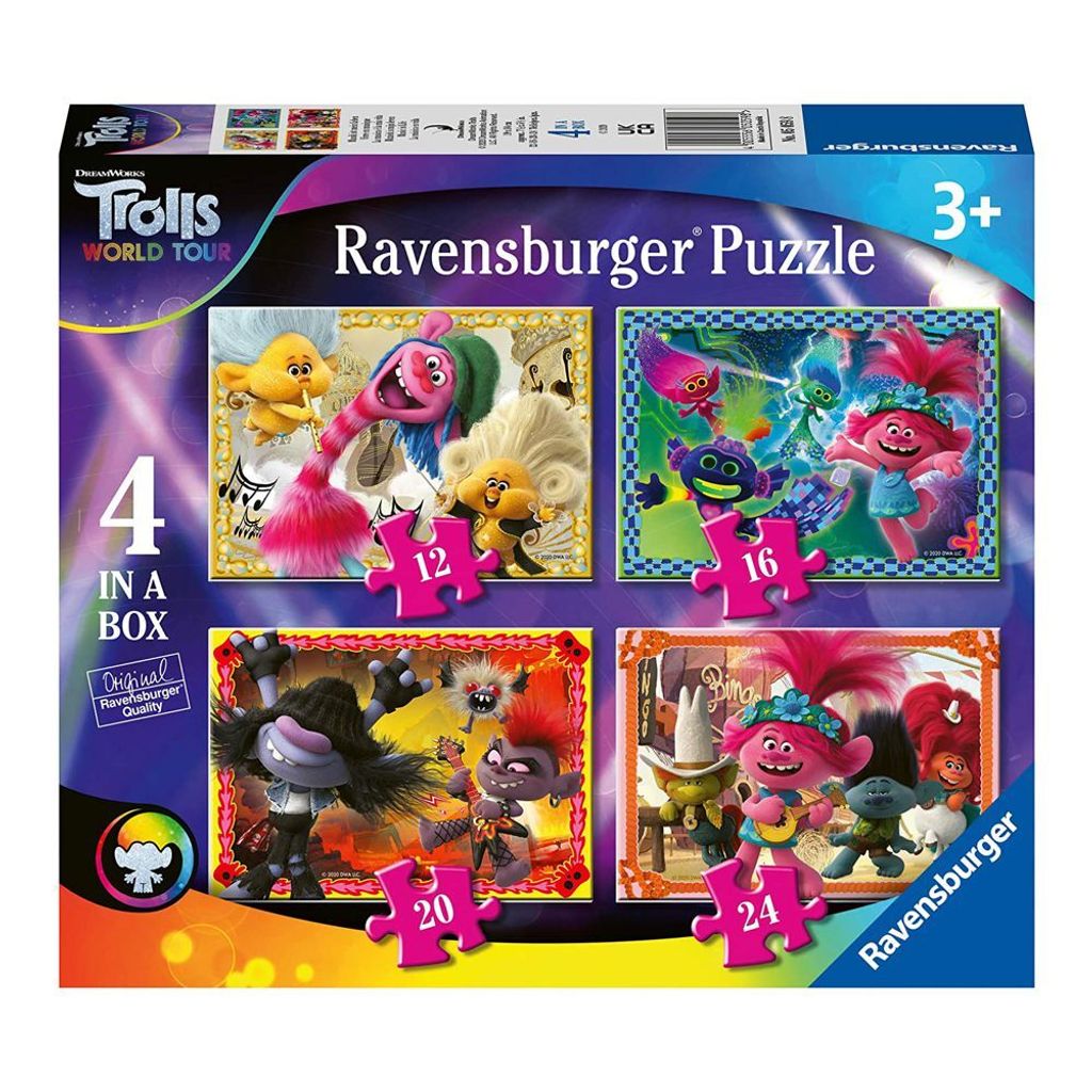 Ravensburger 5059 - Trolls 2 World Tour 4-In-1-Box Puzzles Produktbild 